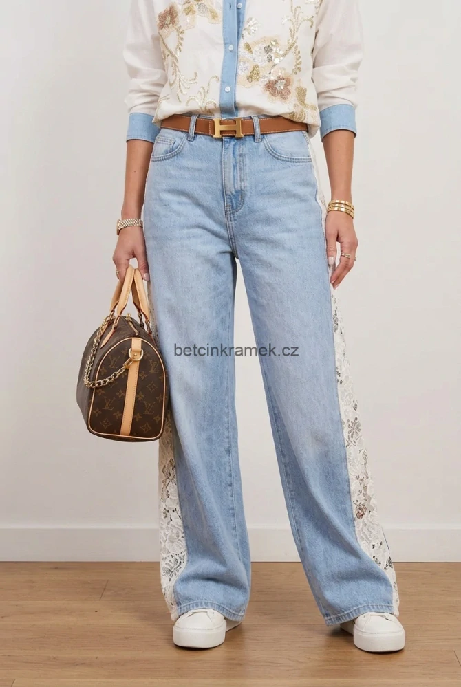 Dámské jeans baggy kalhoty Merletto - různé velikosti