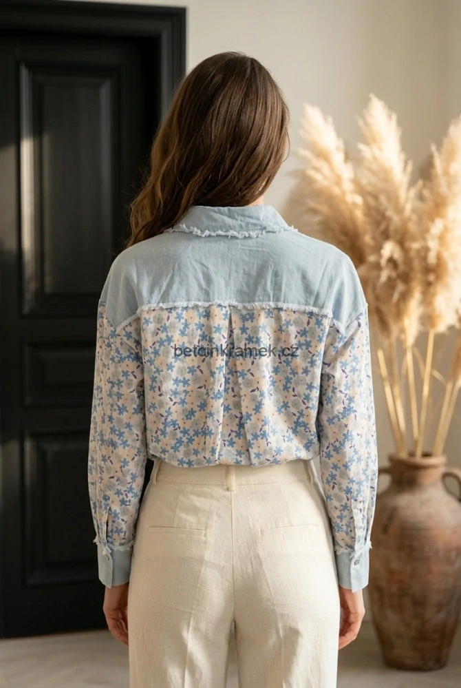 Košile denim/flower