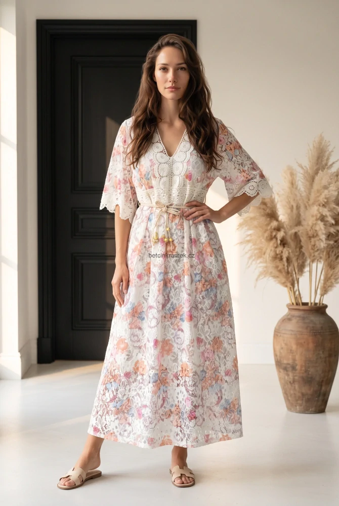 Luxusní krajkové šaty Boho - 2 barvy