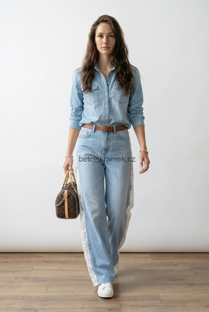 Dámské jeans baggy kalhoty Merletto - různé velikosti