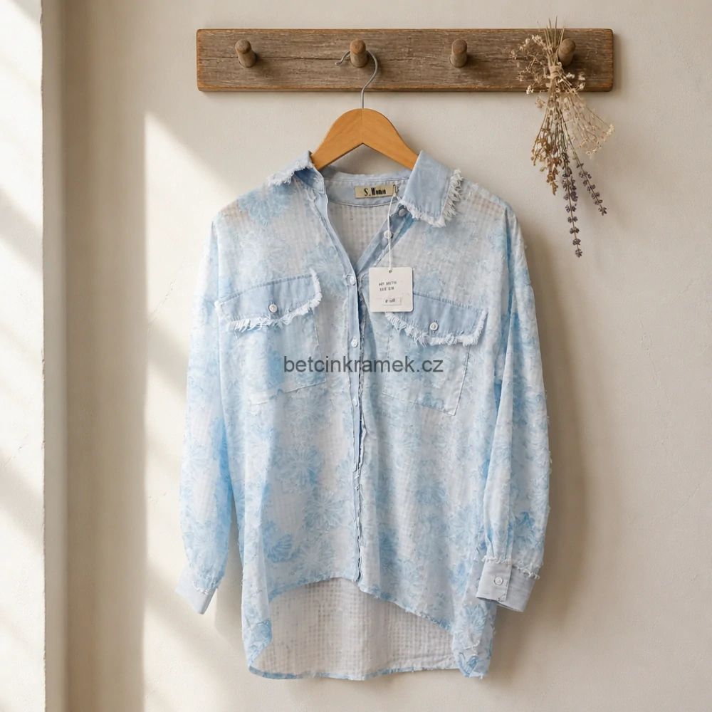 Košile denim Lux flower